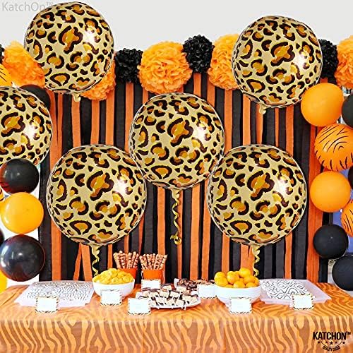 Големи балони с леопардовым модел за парти по случай рожден Ден - 22 инча, опаковка от 6 | Фолио за балони с изображение на леопард за декорация на рождения Ден на един