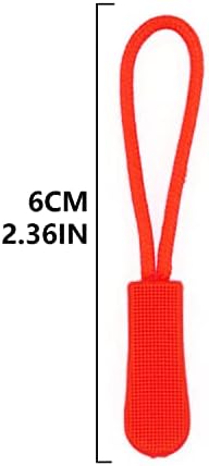 TORMEN Цип Дърпа удължителен кабел с цип Найлонов кабел Подмяна на етикети на ципове за дрехи, Подходящи за раници, якета, куфари, портмонета, чанти (20 броя червени на ц?