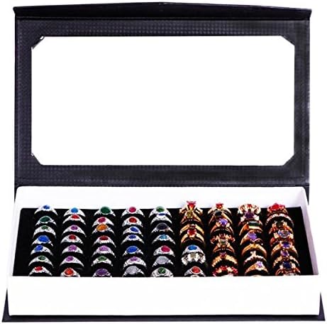 Кутии за бижута за Жени, Висококачествена Дървена Кутия за пръстени със 72 Слота, Кадифе Витрина За Бижута Кутия за съхранение