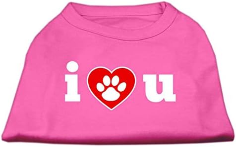 Mirage Pet Products 14-Инчов Тениска с Трафаретным принтом I Love U за домашни любимци, Голяма, Черна