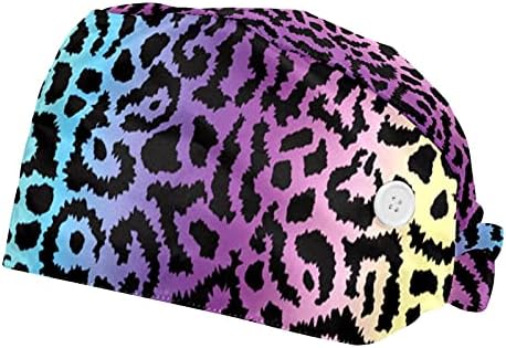 Niaocpwy Многоцветни Леопардовые Шапка Унисекс С Регулируем Завязыванием отзад, Работни Шапки С Бутони И тренировъчната