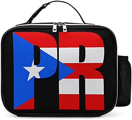 FunnyStar Пуерторикански Флаг Чанта За Обяд Подвижна Кожена Пътна Чанта За Храна За Училищната Работа За Деца И Възрастни