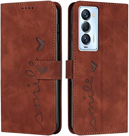 Защитно кобур, съвместима с кожена чантата с тисненым модел Tecno Camon 18 Premier, калъф за телефон с отделения за карти,