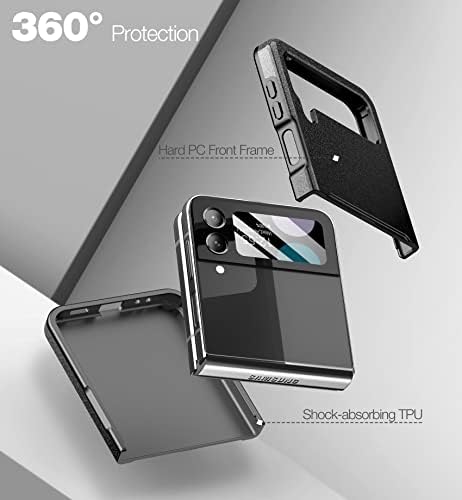Калъф WeLoveCase за Samsung Galaxy Z Flip 4 с вградено защитно фолио за дисплея, с твърд корпус за защита на телефона