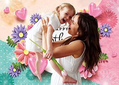 Alltten 7x5ft Щастлив Фон Ден на Майката Фон За Украса на парти за Деня на Майката Цветен Фон Банер Ден на Майката F49