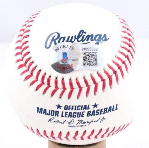Владимир Гереро-старши Подписа бейзболни топки Rawlings OML с 3 Букви -BeckettWHolo - Бейзболни топки с автографи