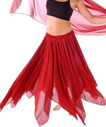 Женска пола Miss Belly Dance от Прозрачен Шифон с 13 вложки и странично на една кука -SKC02 ONE Size