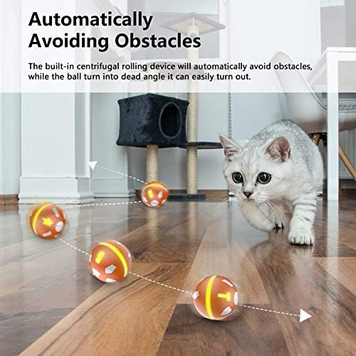 YSCENL Играчки за кучета и котки, злото Топки, интелигентно Автоматично индукционное въртене, зареждащи се чрез USB, Два режима на работа с многоцветни светлини, Умна ин