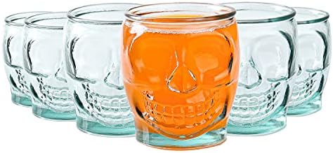 Стъклени Чаши със Захарен Череп Upper Midland Продукти - Комплект от 6 Страховити Чаши за Пиене -15 грама, Ведьмовские подаръци, Подаръци в готически стил За жени, Ужасни По?