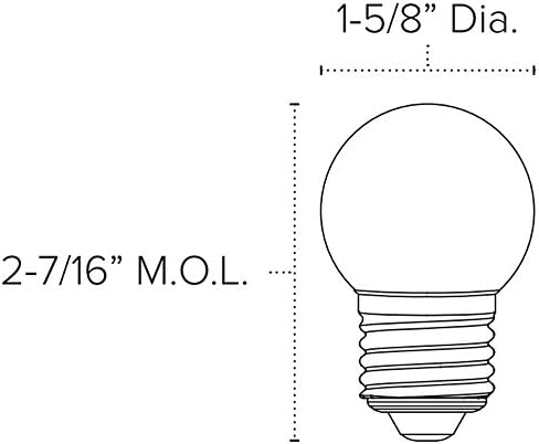 Led лампи American Lighting Dimmable LED G40 с непрозрачна топка, Средната Основа E26, жълти, 25 бр. в опаковка