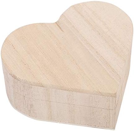 TOPINCN Дървена Кутия във формата на Сърце, Кутия За Съхранение на Бижута Дървена Кутия за Украшения С Магнитна Тока