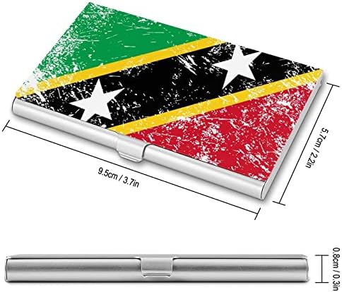 На притежателя визитка с Невисским ретро флага, Селма, професионален метален джоб-органайзер за именни карти