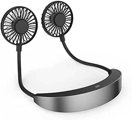 Сверхемкий Сгъваеми Врати фен NC капацитет 5200 mah, Носене вентилатор без ръце за мъже и жени, Преносим вентилатор с 4 скорости на въртене на 360 градуса, която се презаре