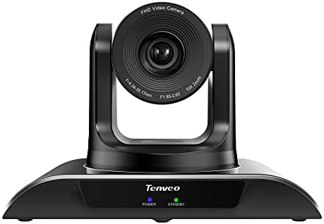 Tenveo PTZ Камера за конферентна зала с 10-Кратно Оптично увеличение USB/HDMI/LAN FHD 1080P 60 кадъра в секунда 360 ° Видео камера за директно излъчване на Бизнес срещи, Религиозно об