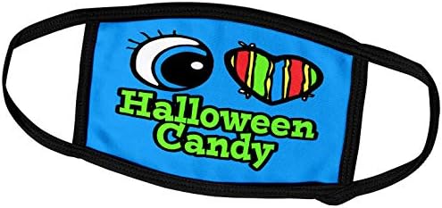 3dRose Светло Сърце за очи I Love Halloween Candy - Капаци за лице (fc_106148_1)