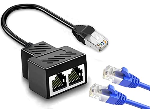 MVBOONE Ethernet Дърва 1-2 Мрежов адаптер RJ-45 тип Мъж-жена, подходящ Super Cat5-7, съвместим с ADSL/концентраторами/ телевизор / телеприставками / рутери / безжични устройства / компю?