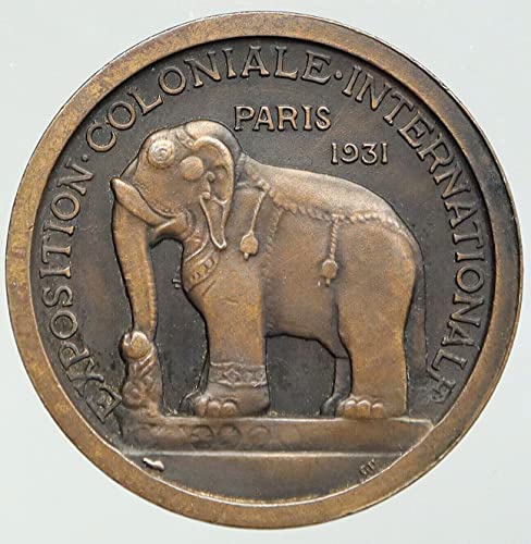 1931 FR 1931 ФРАНЦИЯ Париж на Световната изложба Expo ELEPHANT Против coin Good