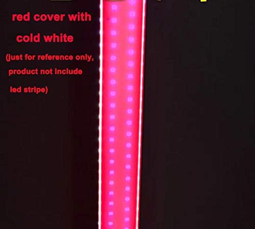 Колоритен 50 см U-Образен Алуминиев Държач Канал за led ленти Light Bar Под Лампа За кабинет, Кухня, 2 см, вътрешен диаметър (червен)