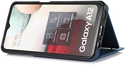 Чанта-портфейл с панти капак за телефон KYDCO, съвместим с Samsung Galaxy A12 5G, слот за карта от изкуствена кожа с двоен обтегач, Здрав устойчив на удари калъф-поставка за теле