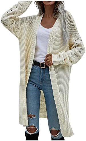 PRDECEXLU Основни Топли Пуловери с дълги ръкави и рюшами за Къмпинг, Есенни Пуловери От Джърси Ladie's, Отворени Обикновена
